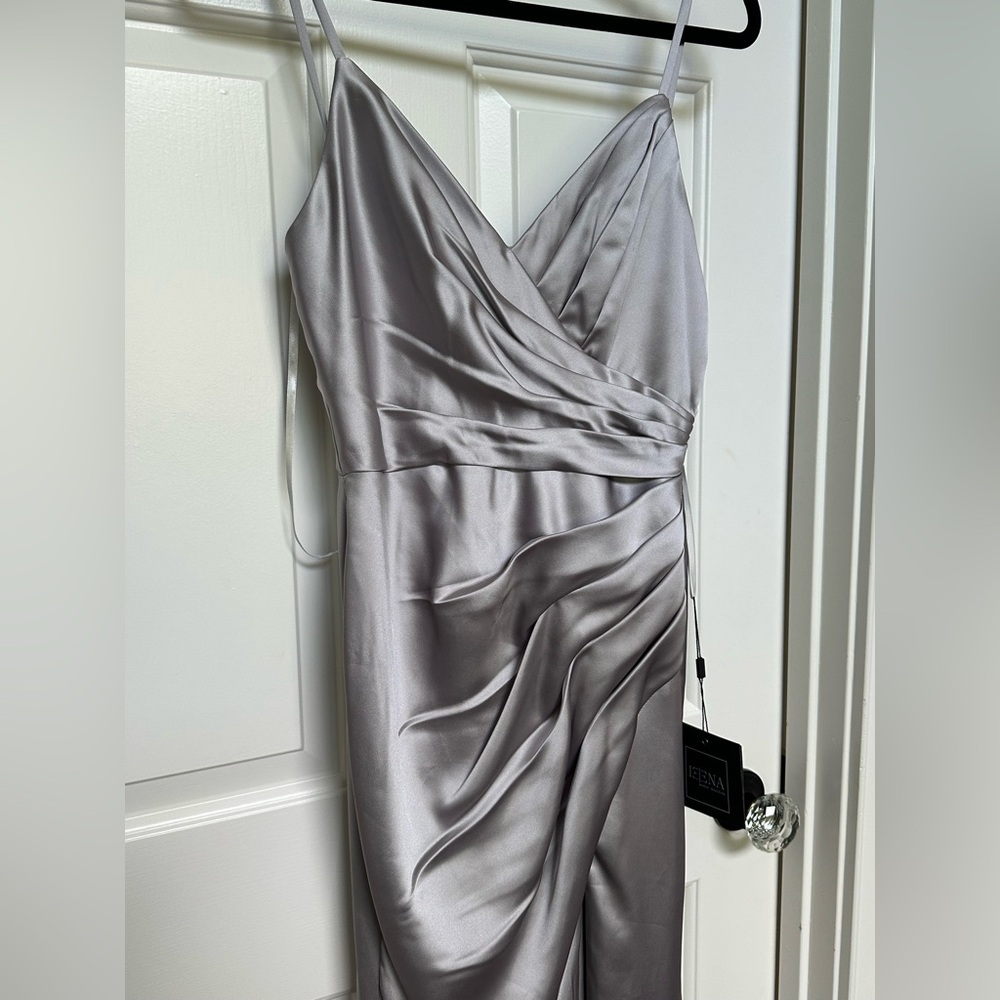 Mac Duggal Platinum strapped Gown for Weddings - Picture 8 of 11